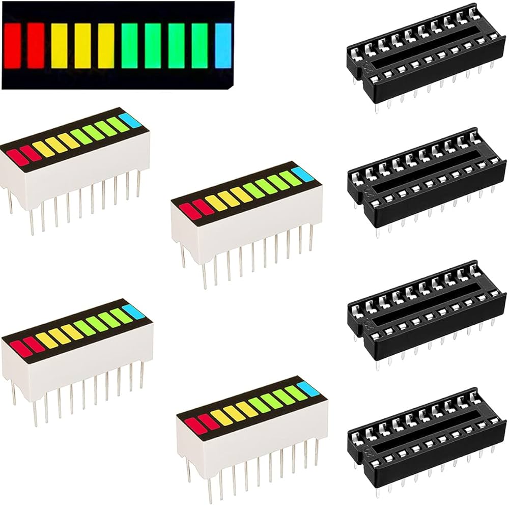 Amazon.co.jp: DAOKI 4ピース 10セグメントLEDバーグラフ